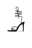 Squared Open Toe Strappy Silhouette Ankle Wrap Women Heeled Sandal