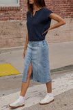 Aliza Denim Midi Skirt