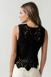 Vicky Crochet Vest in Black