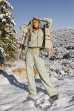Mattie Faux Shearling Hoodie in Sage FINAL SALE