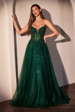 MERI GOWN STRAPLESS LAYERED TULLE A LINE DRESS