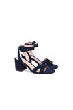Party Suede Peep Toe Chunky Heel Shoes With Buckle Ankle Strap