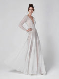 Bohemian A Line Sparkly Sequined Luxury Wedding Dresses