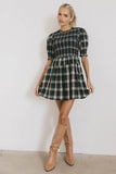 Emmett Plaid Smocked Mini Dress FINAL SALE