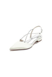 Satin Pointed Toe Beading Buckle Kitten Heels