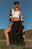Kiri Double Slit Skirt in Black FINAL SALE