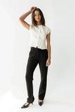 Montie Straight Leg Trousers in Black