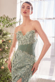 A1396 SHEER PLEATED CORSET GOWN Andrea Leo