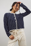 Courtney Scalloped Cardigan in Navy FINAL SALE