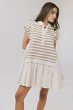 Evan Collared Mini Dress in Taupe FINAL SALE