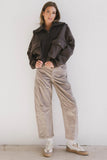 Mickey Half Zip Sweatshirt in Charcoal FINAL SALE