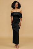 Mermaid Off the Shoulder Floor Length Satin Bridesmaid Dress