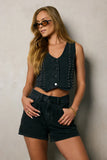 Pryia Denim Shorts in Black FINAL SALE