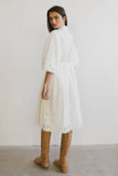 Eleanor Eyelet Lace Midi Dress in Cream FINAL SALE