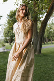 Louie Collared Midi Dress in Taupe FINAL SALE
