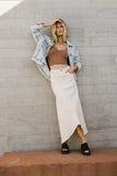 Blythe Denim Skirt in Natural FINAL SALE