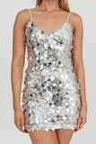 ASTRA MINI DRESS SEQUIN PARTY DRESS SILVER