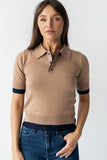Delilah Contrast Sweater in Taupe