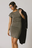 Lauren Tee Shirt Mini Dress in Olive FINAL SALE
