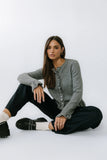 Rosie Ruffle Sweater in Heather Grey FINAL SALE