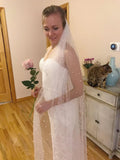 Vintage Lace Tulle Pearl Bridal Veil Wedding Veil