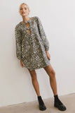 Tyler Peplum Mini Dress in Leopard FINAL SALE