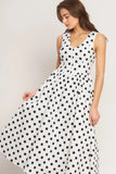 VINTAGE WHISPER POLKA DOT MIDI DRESS