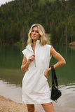Emory Quarter Zip Dress in Ivory FINAL SALE