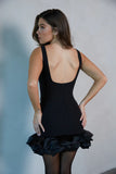 Nara Boatneck Bubble Bodycon Mini Dress