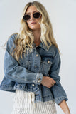 Riley Peplum Denim Jacket