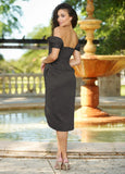 Cindi Corset Midi Dress Black