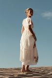Isabeau Embroidered Maxi Dress in Cream FINAL SALE