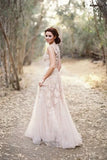 High Quality V neck Sleeveless Floor length Wedding Dress with Lace