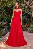 Kimberly Gown Chiffon A line Dress With Scarf
