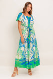 MADDISON MAXI DRESS GREEN BLUE