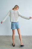Ariel Contrast Sweater in Ivory