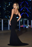 Louise Gown Black Scuba Crepe Fitted Dress