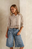 Alden Bermuda Shorts in Medium Wash FINAL SALE