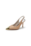 Sequin Slingback Metallic Pointed Toe High Heels