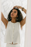Ray Cropped Button Down Tank