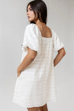 Minnie Textured Baby Doll Dress in Ivory FINAL SALE