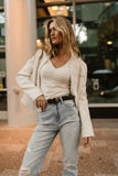 Isabella Blazer in White FINAL SALE