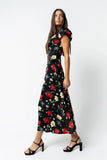 Jenna Floral Maxi Dress in Black