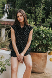Marina Floral Button Up in Black