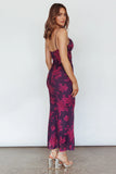 Moana Floral Maxi Dress Grape