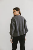 Costello Reverse Seam Crewneck in Charcoal FINAL SALE