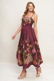 SECRET GARDEN ROMANCE BURGUNDY MAXI DRESS FINAL SALE