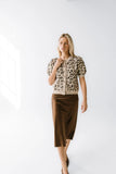 Juniper Satin Midi Skirt in Brown