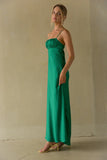 Adelai Open Back Satin Maxi Dress