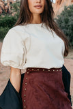 Aspen Puff Sleeve Top in Ecru FINAL SALE